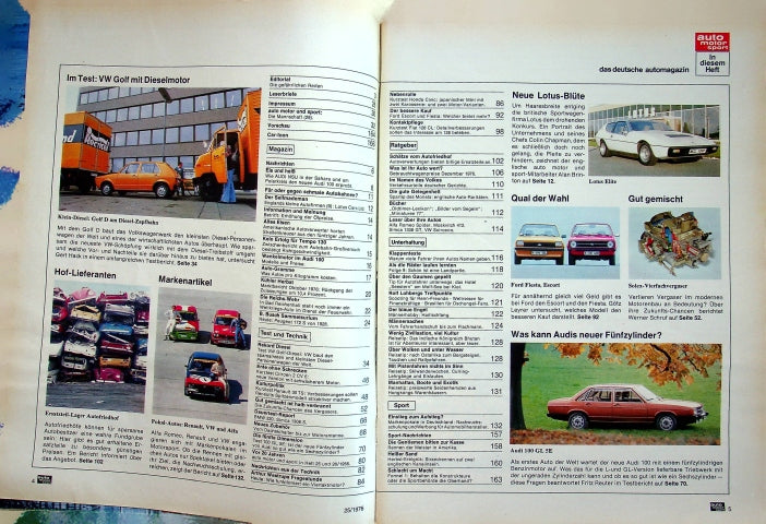 Inhaltsverzeichnis Auto Motor und Sport 25/1976