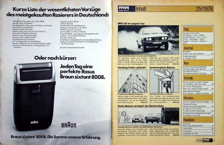 Inhaltsverzeichnis MOT 25/1976