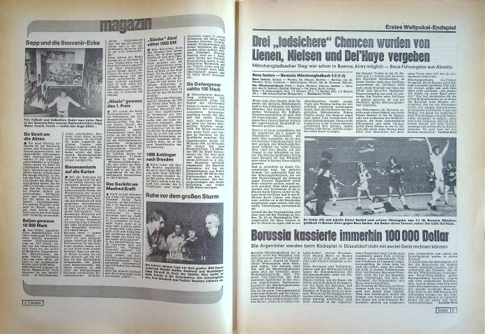 Inhaltsverzeichnis Kicker 25/1978