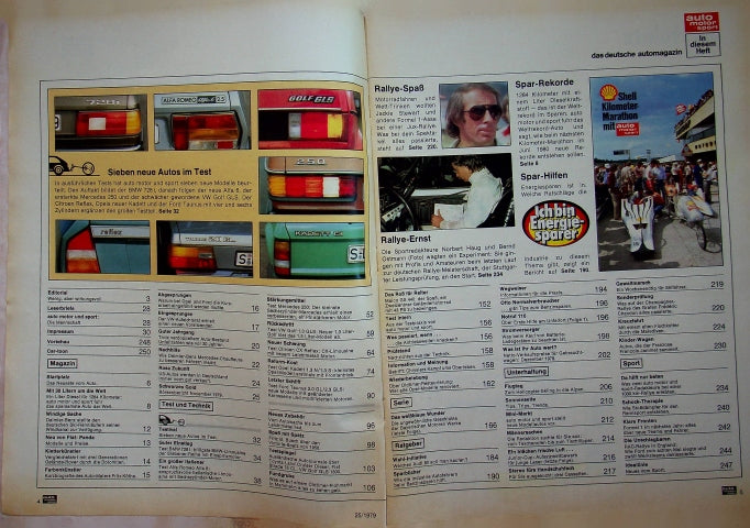 Inhaltsverzeichnis Auto Motor und Sport 25/1979