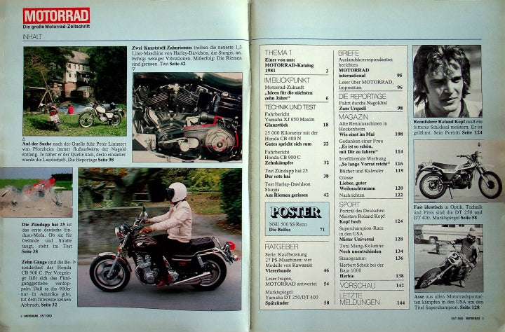 Inhaltsverzeichnis Motorrad 25/1980