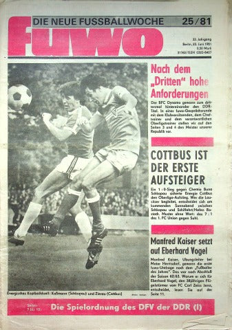 Fuwo Fussballwoche 25/1981