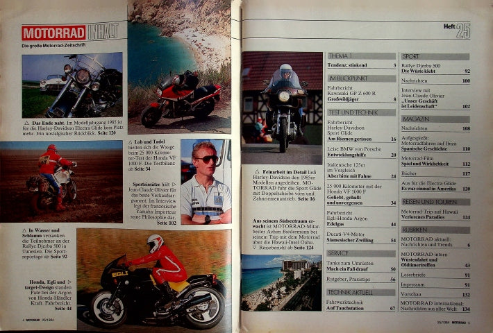 Inhaltsverzeichnis Motorrad 25/1984