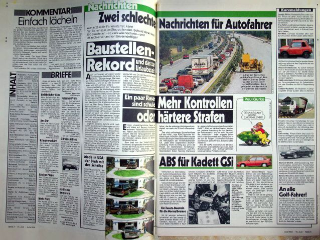 Inhaltsverzeichnis Auto Bild 25/1987
