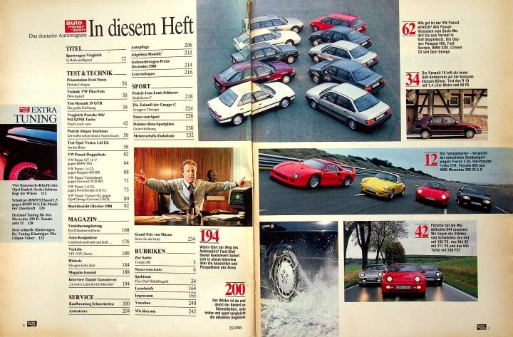 Inhaltsverzeichnis Auto Motor und Sport 25/1988