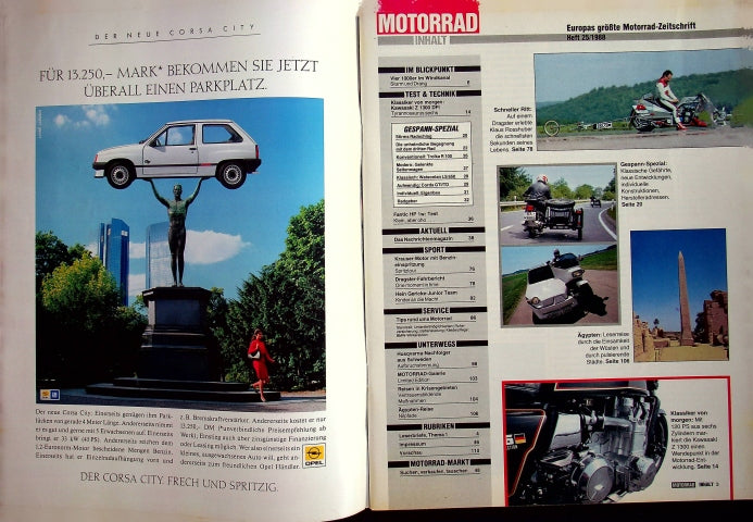 Inhaltsverzeichnis Motorrad 25/1988