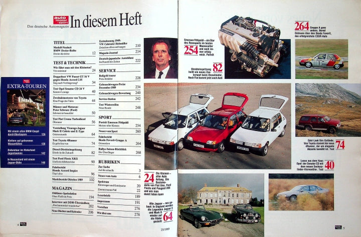Inhaltsverzeichnis Auto Motor und Sport 25/1989