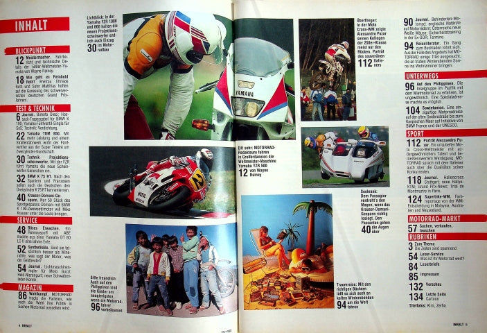Inhaltsverzeichnis Motorrad 25/1990