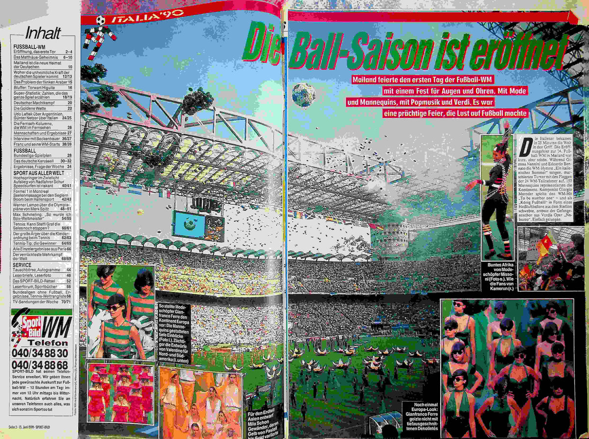 Inhaltsverzeichnis Sport Bild 25/1990