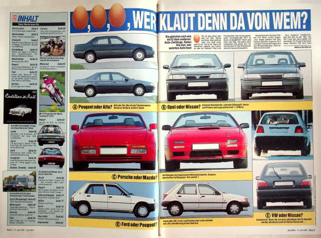 Inhaltsverzeichnis Auto Bild 25/1991