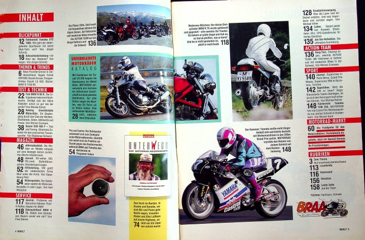 Inhaltsverzeichnis Motorrad 25/1992