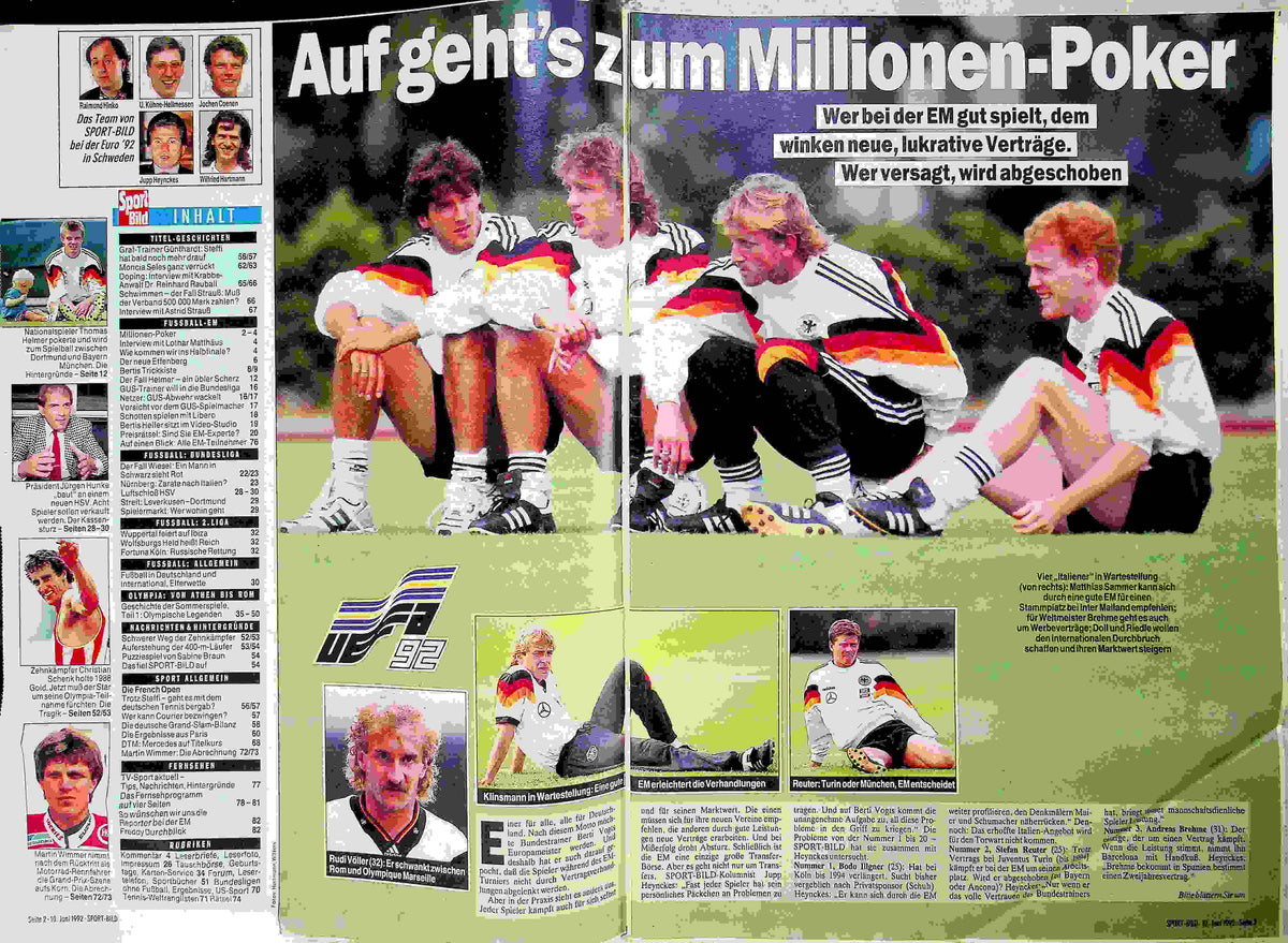 Inhaltsverzeichnis Sport Bild 25/1992
