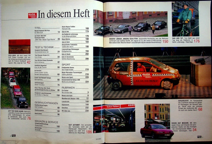 Inhaltsverzeichnis Auto Motor und Sport 25/1993