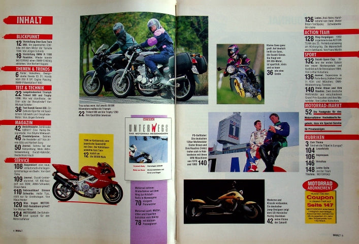 Inhaltsverzeichnis Motorrad 25/1993