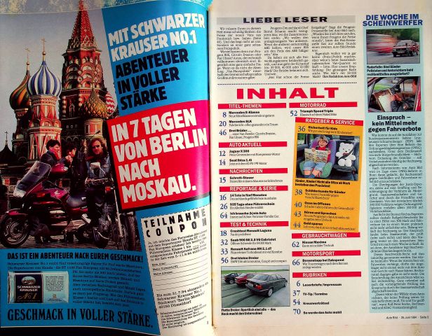 Inhaltsverzeichnis Auto Bild 25/1994