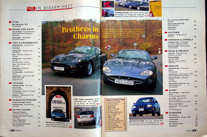 Inhaltsverzeichnis Auto Motor und Sport 25/1996