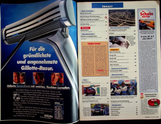 Inhaltsverzeichnis Auto Bild 25/1996