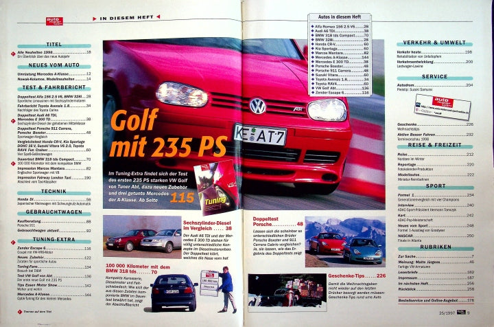 Inhaltsverzeichnis Auto Motor und Sport 25/1997