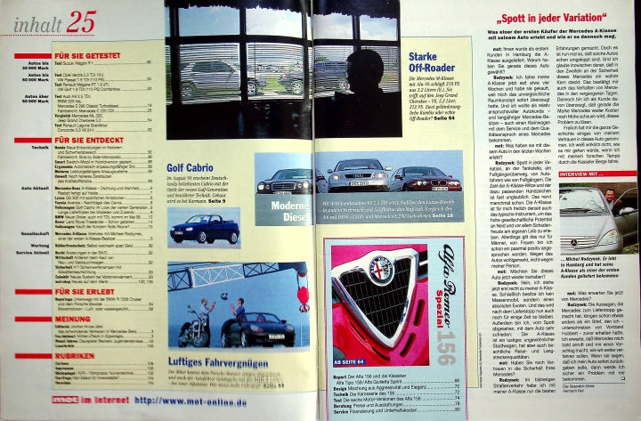 Inhaltsverzeichnis MOT 25/1997