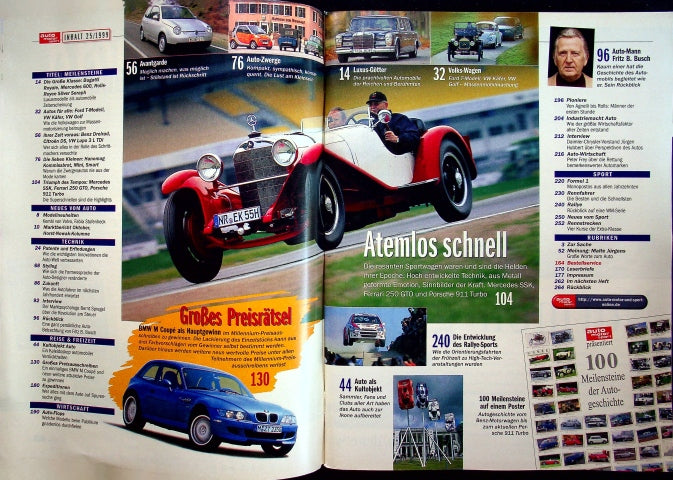 Inhaltsverzeichnis Auto Motor und Sport 25/1999