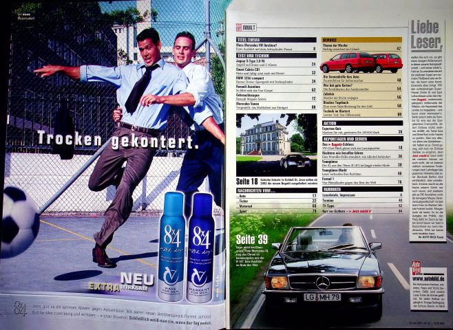 Inhaltsverzeichnis Auto Bild 25/2001
