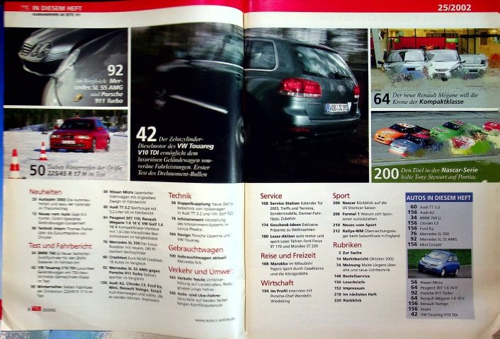 Inhaltsverzeichnis Auto Motor und Sport 25/2002