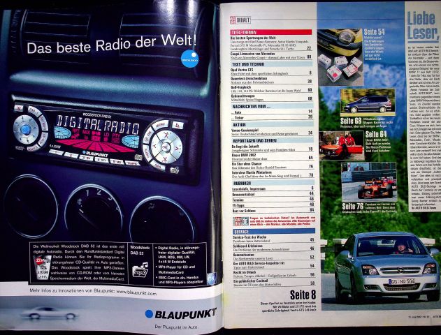 Inhaltsverzeichnis Auto Bild 25/2002