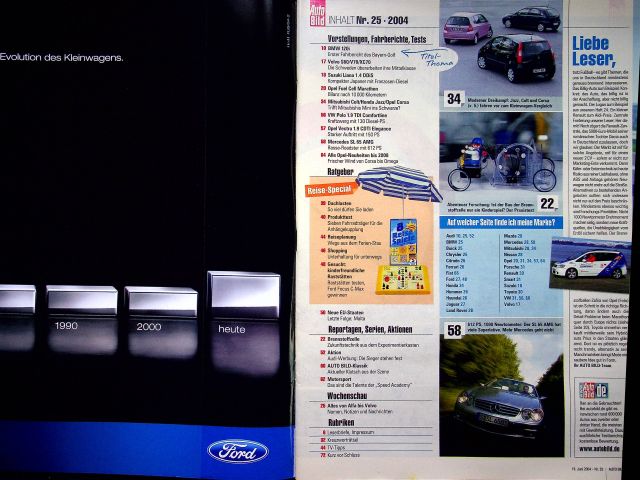 Inhaltsverzeichnis Auto Bild 25/2004