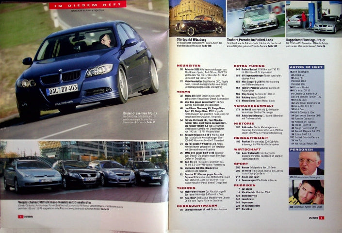 Inhaltsverzeichnis Auto Motor und Sport 25/2005
