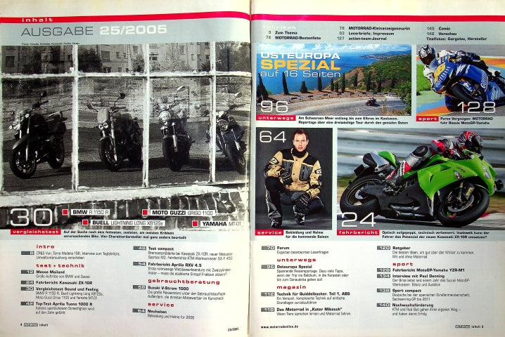 Inhaltsverzeichnis Motorrad 25/2005