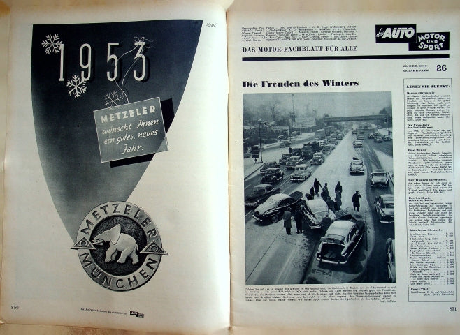Inhaltsverzeichnis Auto Motor und Sport 26/1952