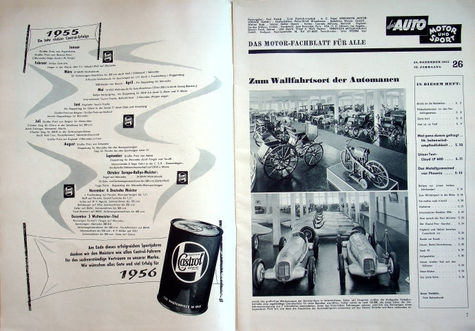 Inhaltsverzeichnis Auto Motor und Sport 26/1955