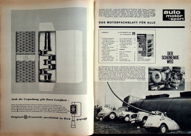 Inhaltsverzeichnis Auto Motor und Sport 26/1963