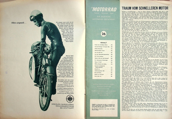 Inhaltsverzeichnis Motorrad 26/1964