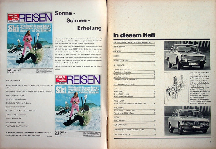Inhaltsverzeichnis Auto Motor und Sport 26/1968