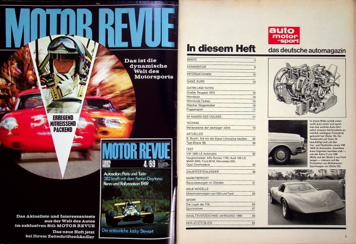 Inhaltsverzeichnis Auto Motor und Sport 26/1969
