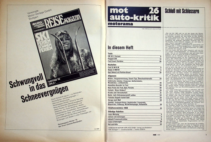 Inhaltsverzeichnis MOT 26/1969