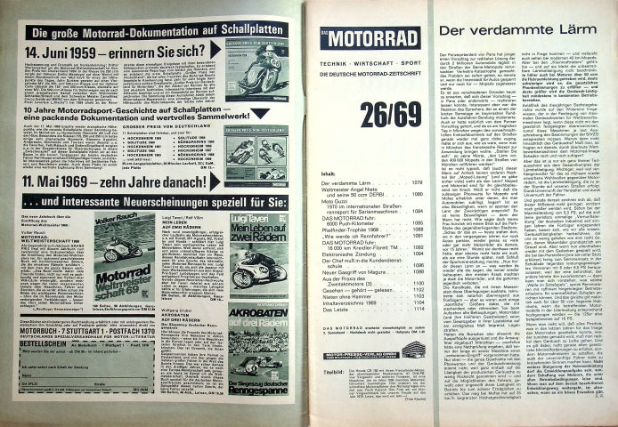 Inhaltsverzeichnis Motorrad 26/1969