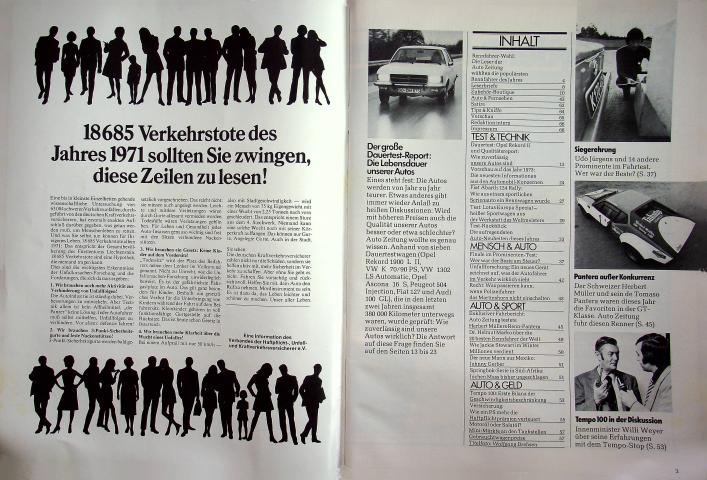 Inhaltsverzeichnis Autozeitung 26/1972