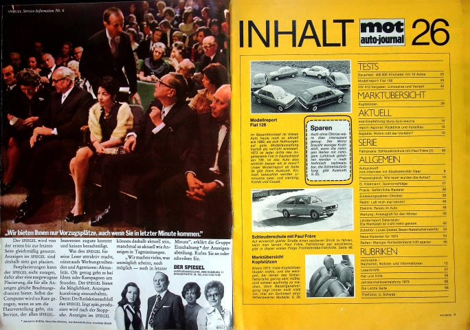 Inhaltsverzeichnis MOT 26/1973