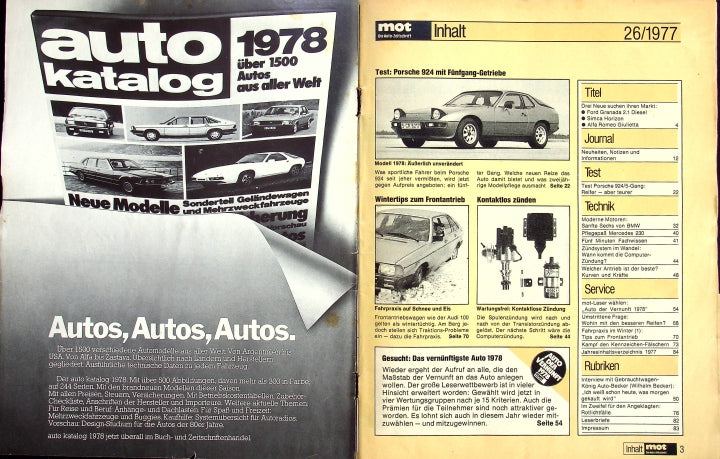 Inhaltsverzeichnis MOT 26/1977