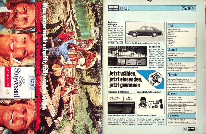 Inhaltsverzeichnis MOT 26/1978