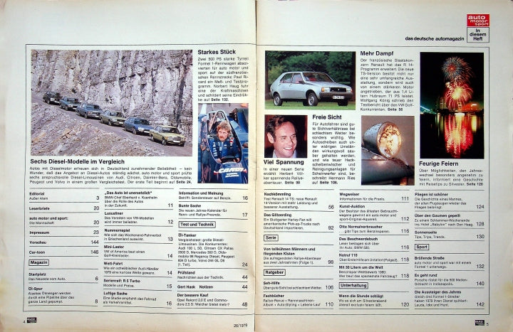 Inhaltsverzeichnis Auto Motor und Sport 26/1979