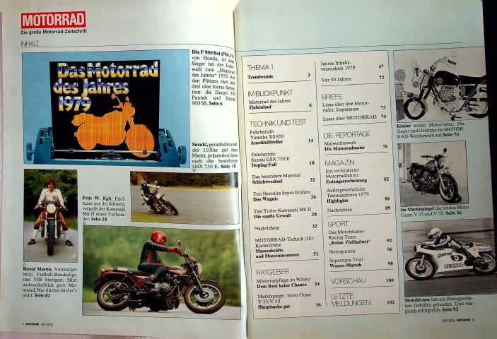Inhaltsverzeichnis Motorrad 26/1979
