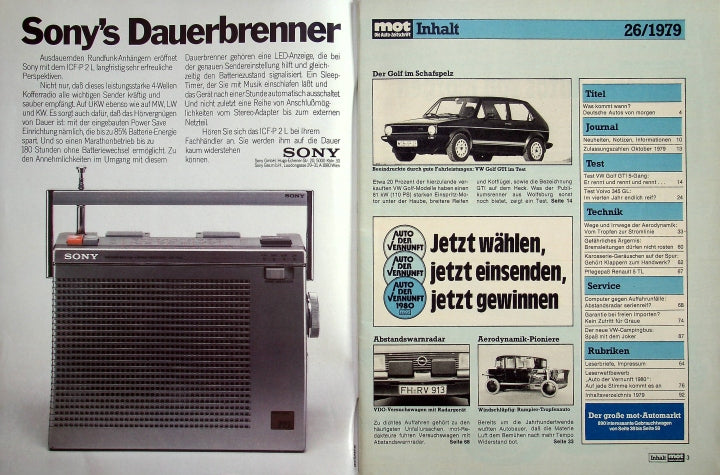 Inhaltsverzeichnis MOT 26/1979