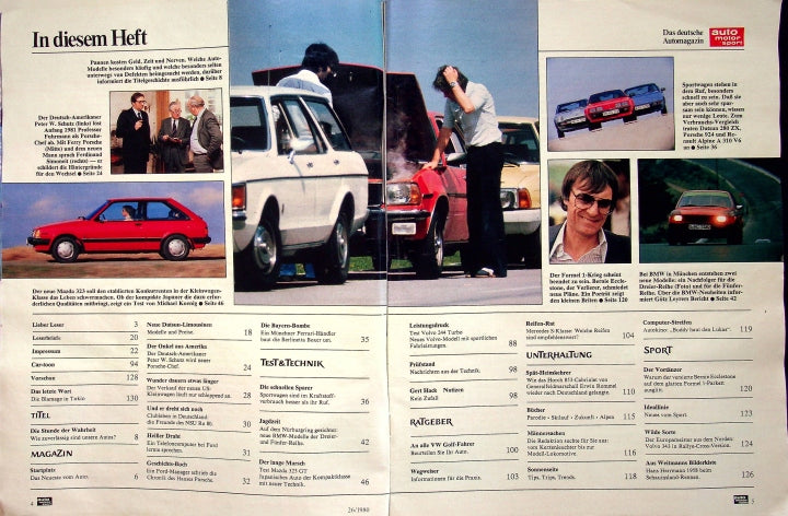 Inhaltsverzeichnis Auto Motor und Sport 26/1980