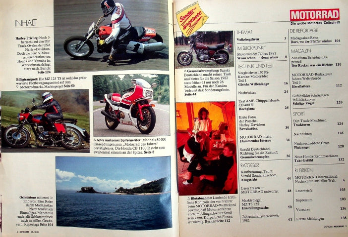 Inhaltsverzeichnis Motorrad 26/1981