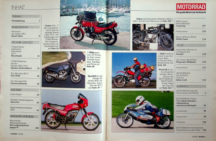 Inhaltsverzeichnis Motorrad 26/1982