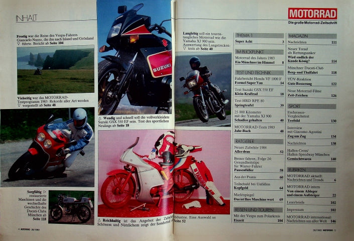 Inhaltsverzeichnis Motorrad 26/1983