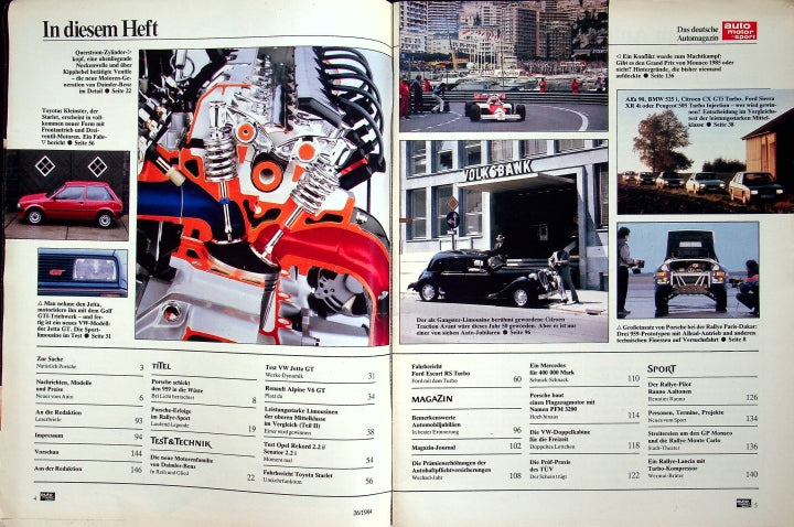 Inhaltsverzeichnis Auto Motor und Sport 26/1984